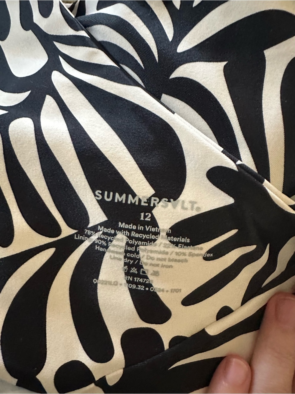 Summersalt Side stroke in black and cream - Picture 5 of 5